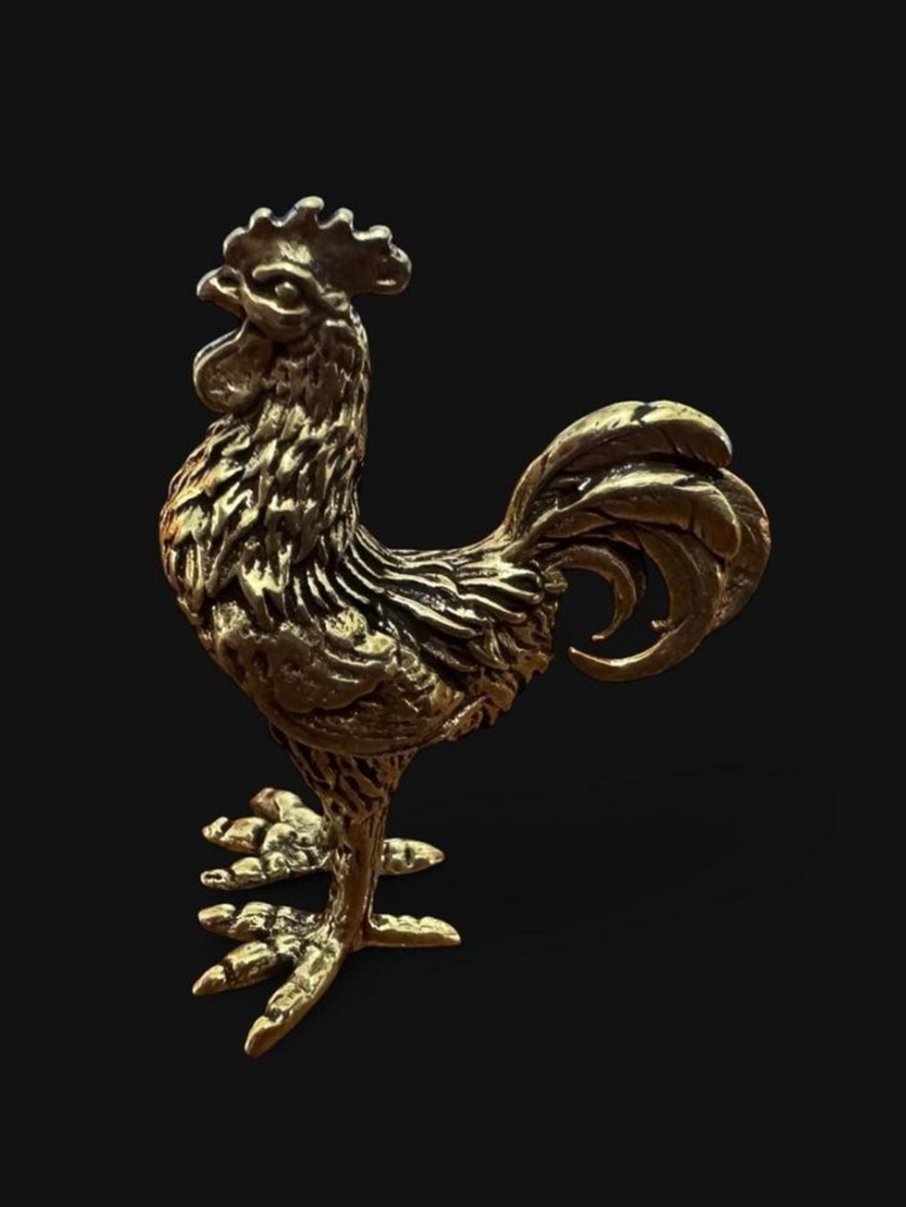 Mini Brass Rooster Figurine